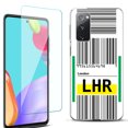 thumbnail image 1 of Slim-Fit Protective Phone Case for Samsung Galaxy S20 FE 5G Fan Edition, with Tempered Glass Screen Protector, by OneToughShield ® - Airport Tag / London, 1 of 4