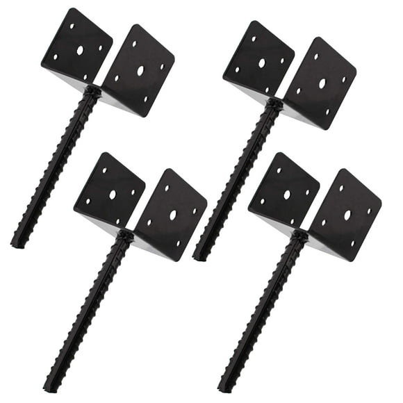 BISupply Concrete Post Anchor 4x4 Post Base Spike 4 Pack - U Shape Fence Post Holder Pergola Brackets Deck Post Base Set