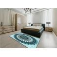 thumbnail image 4 of Ahgly Company Indoor Square Patterned Tron Blue Area Rugs, 4' Square, 4 of 6