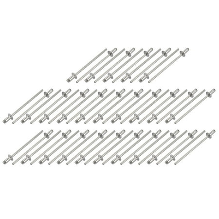 Countersunk Aluminum Rivet - Tasharina M2.4x5mm Aluminum Open End Countersunk Head Blind Rivets Silver Tone 50 Pcs