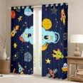 thumbnail image 2 of Space Curtains Cartoon Rocket Ship 30%-50% Blackout Curtains Universe Themed Window Curtains, Outer Space Bedroom Curtains for Teens Galaxy Space Planet Print Curtains,2 Panels 42"Wx90"L, 2 of 5