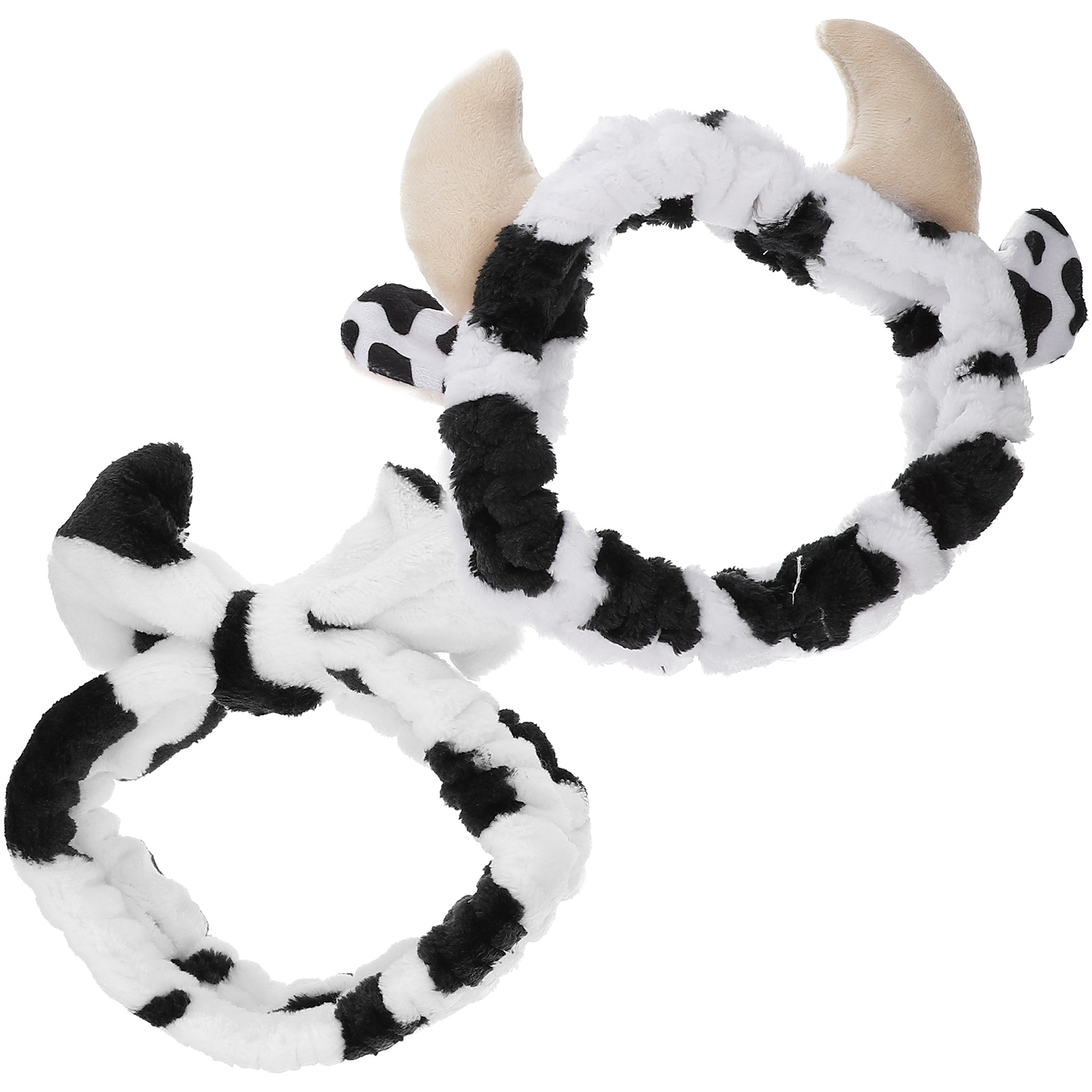 2pcs Cow Pattern Headband Bow Headband Face Wash Headband Spa Headband