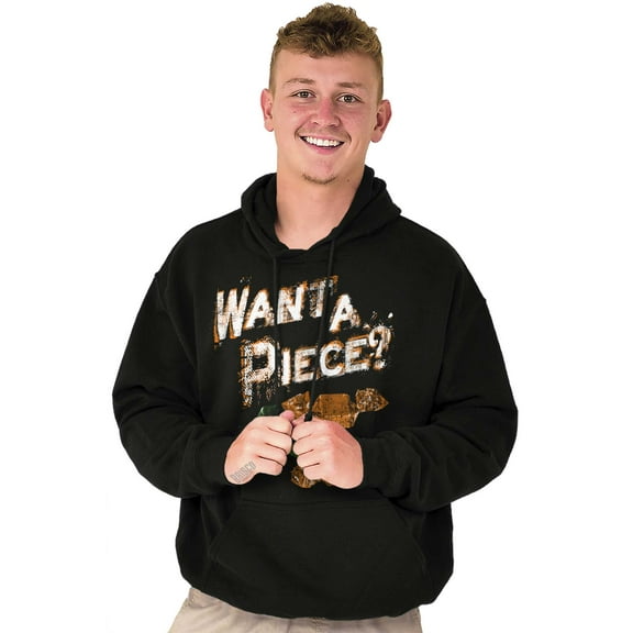 Want a Piece Halloween Candy Humor Unisex Plus Fleece Graphic Hoodie Brisco Brands 2X