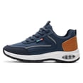thumbnail image 2 of CORASUN Men's Blue PU Leather Casual Shoes, Waterproof Lightweight Non-Slip Walking Sneakers for Men & Teens, Daily Work and Outdoor Travel, 2 of 10