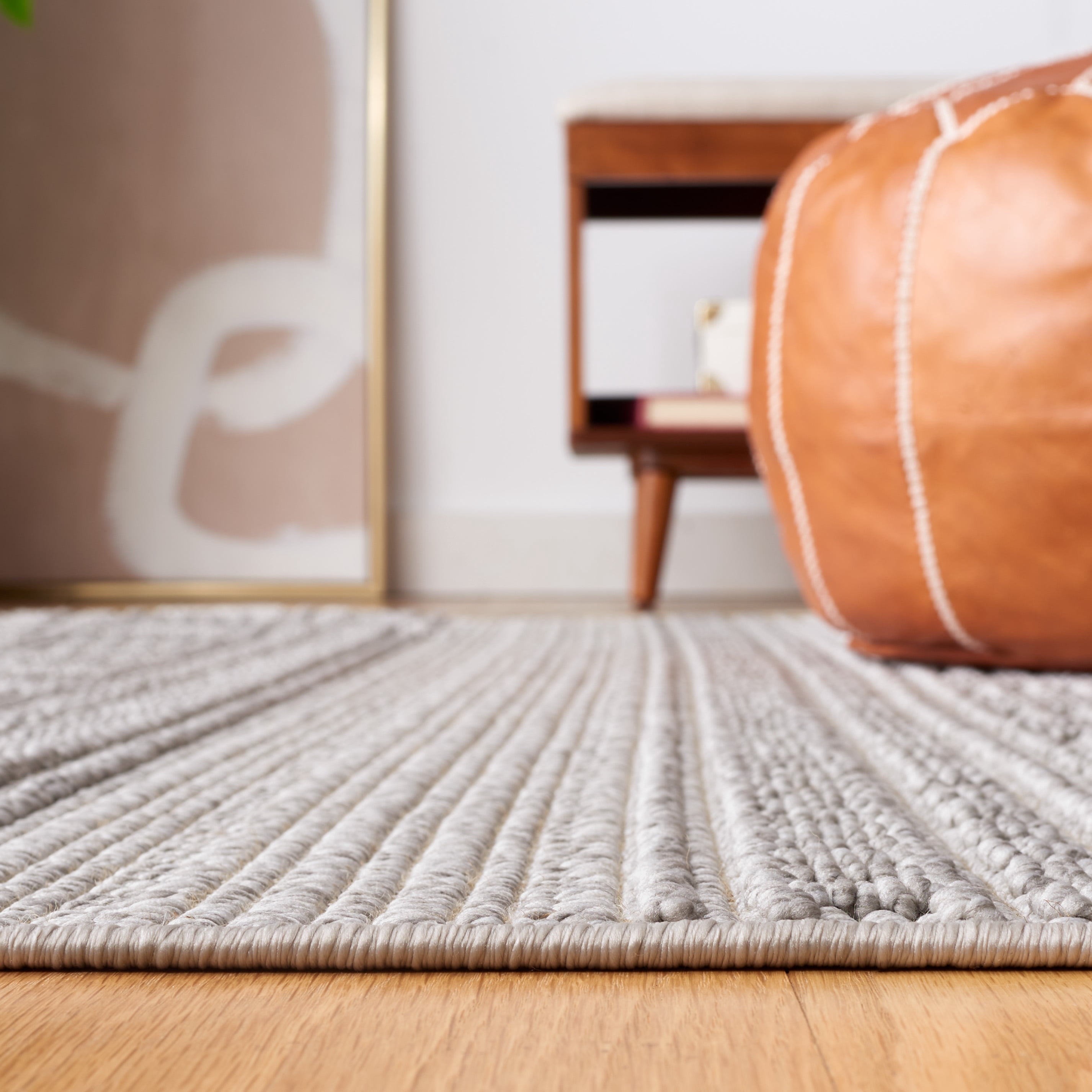 SAFAVIEH Camden Elvina Trellis Area Rug, Gray, 5'3" x 5'3" Round