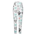 thumbnail image 4 of QATAINLAV Women's Valentine Day Leggings Novelty Heart Graphic Print Tight Yoga Pants Casual Elastic High Waisted Tummy Control Sport Leggings Multicolor M on Sale Clearance, 4 of 6