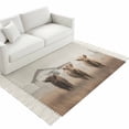 thumbnail image 2 of Bedroom Rug Carpet 3'x 5', Highland Cows Washable Floor Carpet with Tassels, Farmhouse Animals Barn Fence Retro Elegant Soft Floor Rug Mat for Patio, Balcony, Laundry, Room Decor, 2 of 9