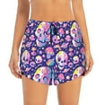 thumbnail image 3 of Uemuo Skull colorful mushroom Pattern Women's Athletic Shorts High Waisted Running Shorts with Liner Pockets Gym Elastic Workout Shorts-X-Large, 3 of 9