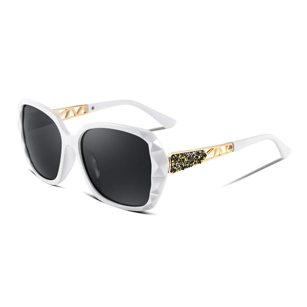 Lentes de sol polarizados cuadrados brillantes FEISEDY para mujer B2289