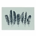 thumbnail image 1 of Feather Cutting Board, Sketch Style Arrangement of Feathers Monochrome Wild Bird Quills Pattern, Decorative Tempered Glass Cutting and Serving Board, Small Size, Dark Blue and White, by Ambesonne, 1 of 1