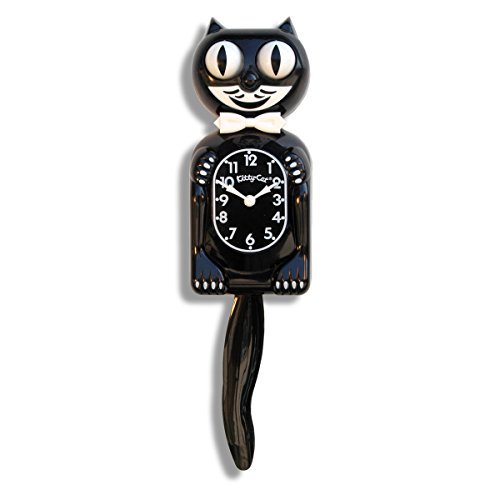 KittyCat Classic Black Vintage Cat Clock
