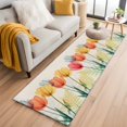 thumbnail image 2 of Spring Retro Runner Rugs 2x6 ft Orange Yellow Red X-ray Tulips Flower Leaf Washable Hallway Rugs Non-Slip Floor Mats Absorbent Carpet Bedside Runners for Bedroom Kitchen Bathroom Laundry Room, 2 of 9