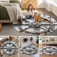 thumbnail image 5 of Nautical Gray Rudder Round Rugs for Living Room 3ft Vintage Wooden Broad Coastal Non Slip Circle Rug Washable Low-Profile Indoor Carpet for Bedroom, Dining Room, Bathroom, 5 of 9