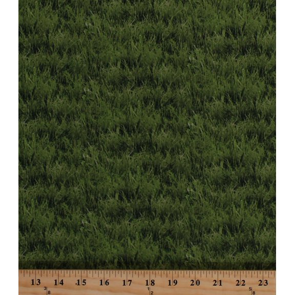 Cotton Landscape Medley Grass Nature Outdoor Allover Cotton Fabric Print by the Yard 250 Green