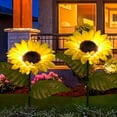 thumbnail image 6 of Lunxisen 2 Pcs Sunflower Solar Lights Outdoor Decor Garden Stake Waterproof Solar Powered Landscape Lighting for Yard Pathway, 6 of 9