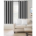 thumbnail image 2 of Black Striped Blackout Curtains for Bedroom/Living Room, Thermal Insulated Kitchen Curtains, Modern Farmhouse Black and White Stripes Grommet Darkening Window Treatment Drapes 42"x63"x2, 2 of 8