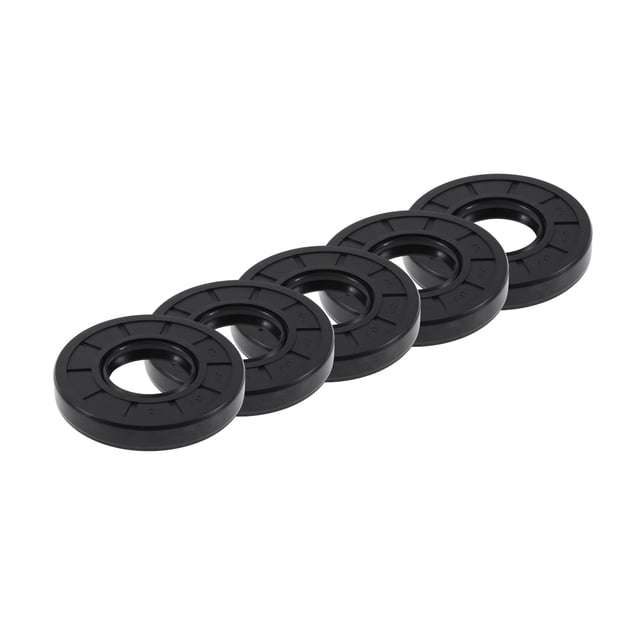 Unique Bargains Sello de Aceite Universal TC Doble Labio con Resorte de Acero Anillo de Sello de Eje Rotativo 28x62x10mm Alta Presión Caucho NBR Negro 5pcs