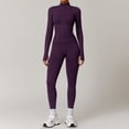 thumbnail image 1 of Top-kevin 2 Piece Seamless Ribbed Workout Sets With Zip Up Jacket High Waisted Gym Yoga Leggings, 1 of 7