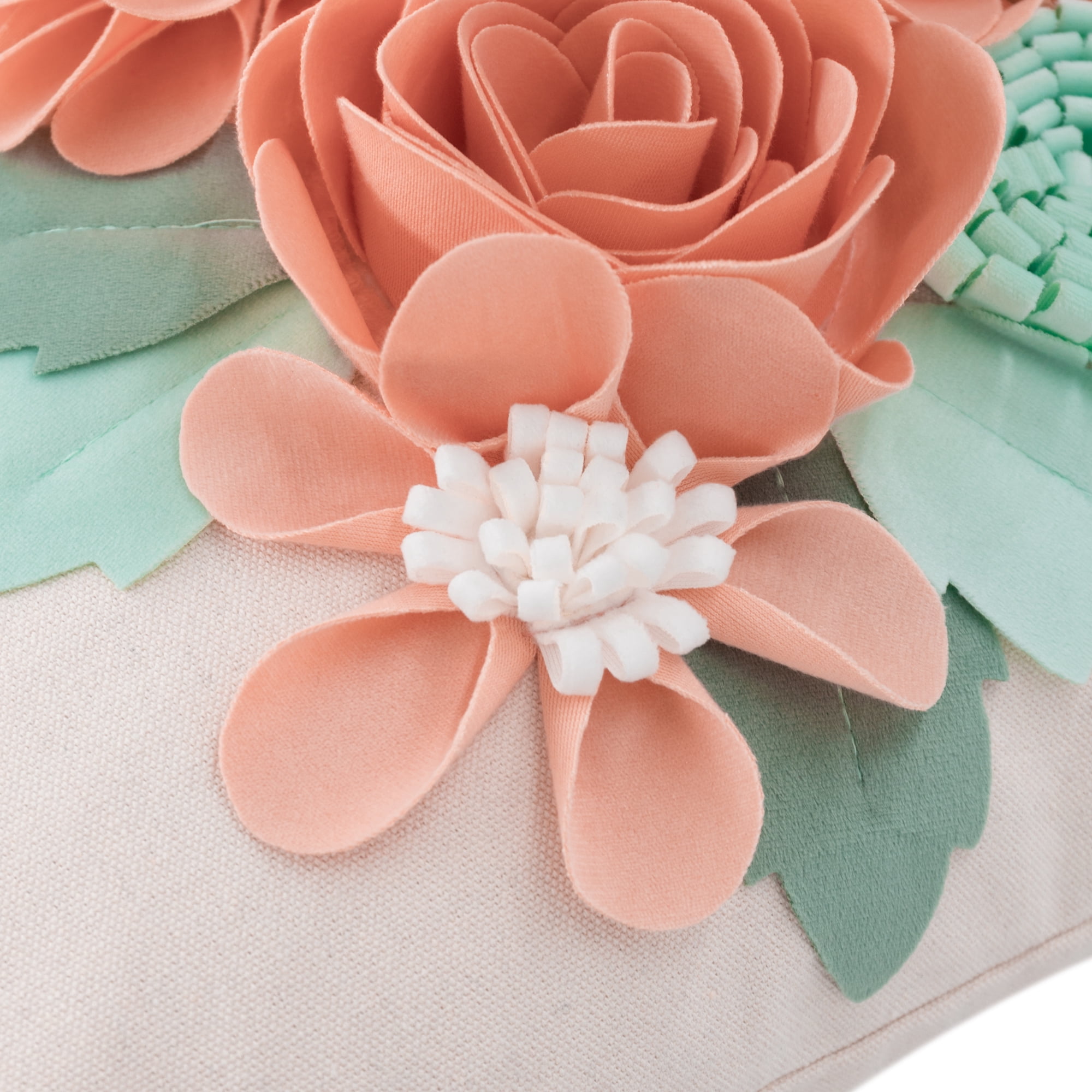 JWH 3D Handmade Extraordinary Decorative Flower Throw Pillow Covers Square 18x18inch Prairie Sunset for Sofa Bedding Decoration