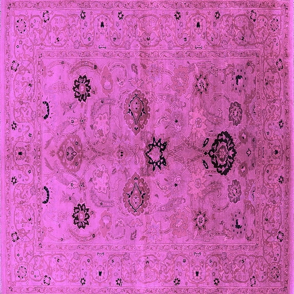 Ahgly Company Indoor Square Oriental Purple Industrial Area Rugs, 6' Square