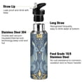 thumbnail image 3 of Yayeee 33oz Insulated Water Bottle Double Wall Stainless Steel with Flip Straw Lid, Yellow Forest Pattern, 3 of 7