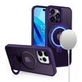 thumbnail image 2 of For Samsung Galaxy S24+ /S24 Plus Magnetic Metal Chrome Matte Built-in Compatible with MagSafe Stand Hybrid Shock Armor TPU Cover ,Xpm Phone Case [ Purple ], 2 of 7