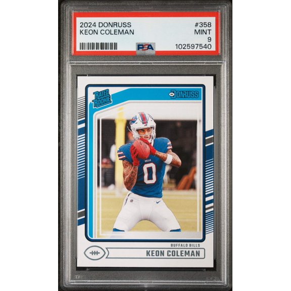 Graded 2024 Panini Donruss Keon Coleman #358 Rookie RC Football Card PSA 9 Near Mint