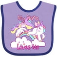 thumbnail image 3 of Inktastic My Nana Loves Me Unicorn Girls Baby Bib, 3 of 4