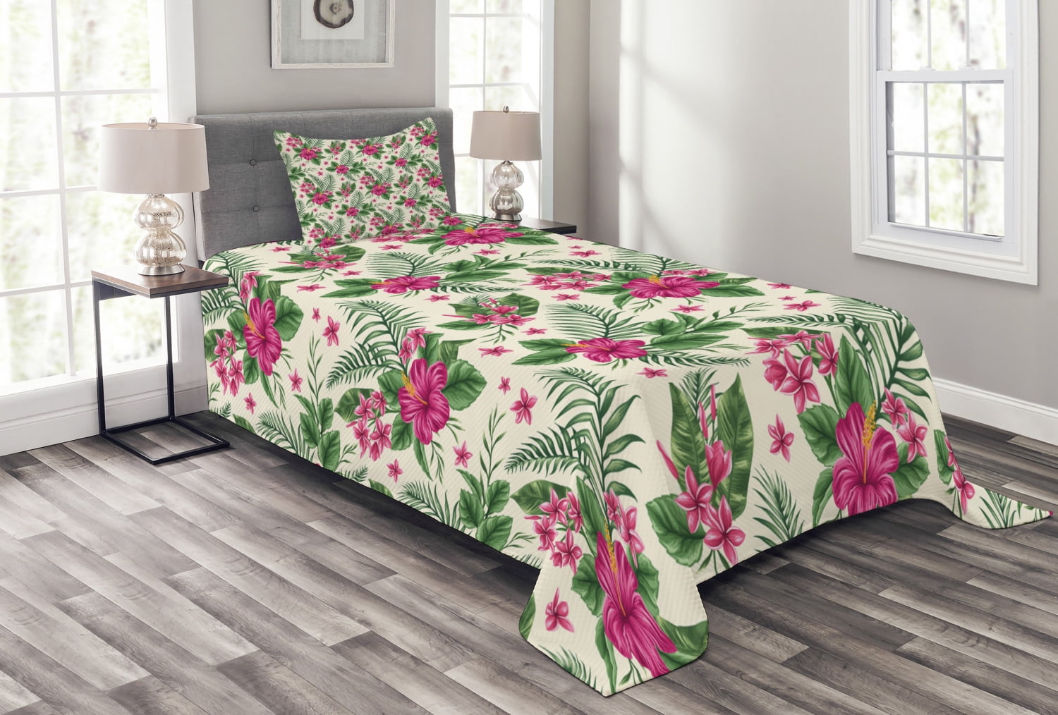 Details about   Fantasy Quilted Coverlet & Pillow Shams Set Visual Modern Energy Print 