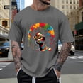 thumbnail image 2 of Mens Polo T-Shirt Graphic Print Short Sleeve Crew Neck Soft Mens Spring Shirt,Grey,2XL, 2 of 4