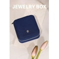 thumbnail image 2 of S.Leaf Plush Velvet Travel Jewelry Box Organizer, Travel Jewelry Case, Jewelry Travel Case for Women, Travel Jewelry Case Organizer, Small, Portable Jewelry Boxes with Mirror（Navy）, 2 of 7