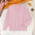 thumbnail image 3 of Pullover Sweaters for Women 2025 Long Sleeve V Neck Plain Basic Knitted Sweater Jumper Tops Fall Winter Outfits, 3 of 4