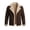 Coffee, variant on Men's Solid Faux Suede Sherpa Lined Asymmetric Zip Biker Jacket Winter Outerwear