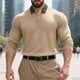 thumbnail image 5 of pstuiky camisa de manga larga para hombre, Blusa/camisa de lana con botones, cuello vuelto y manga larga de color liso para hombre salir tops xxxl, 5 of 9