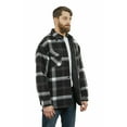 thumbnail image 2 of YAGO Men's Quilted Lining Plaid Flannel Jacket with Side Pockets Black/White B1, 2 of 3