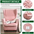 thumbnail image 2 of Piece Wingback Chair Cover Printed Wing Chair Slipcovers Stretch Wingback Armchair Covers Furniture Protector with Elastic Bottom for Living Room Bedroom Wingback Chair, 2 of 7
