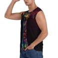 thumbnail image 3 of Goofa Neon Psychedelic Giraffe Printed Men's Sleeveless T-Shirt - Athletic Gym Workout Tank Top for Men - Moisture-Wicking, UPF 30+ Quick-Dry Muscle Tee-Small, 3 of 8