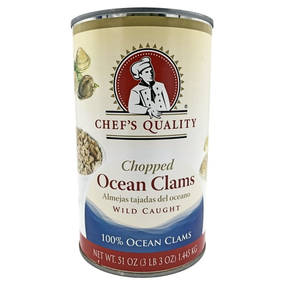 Chef's Quality Chopped Ocean Clams | Wild Caught | 51 oz.