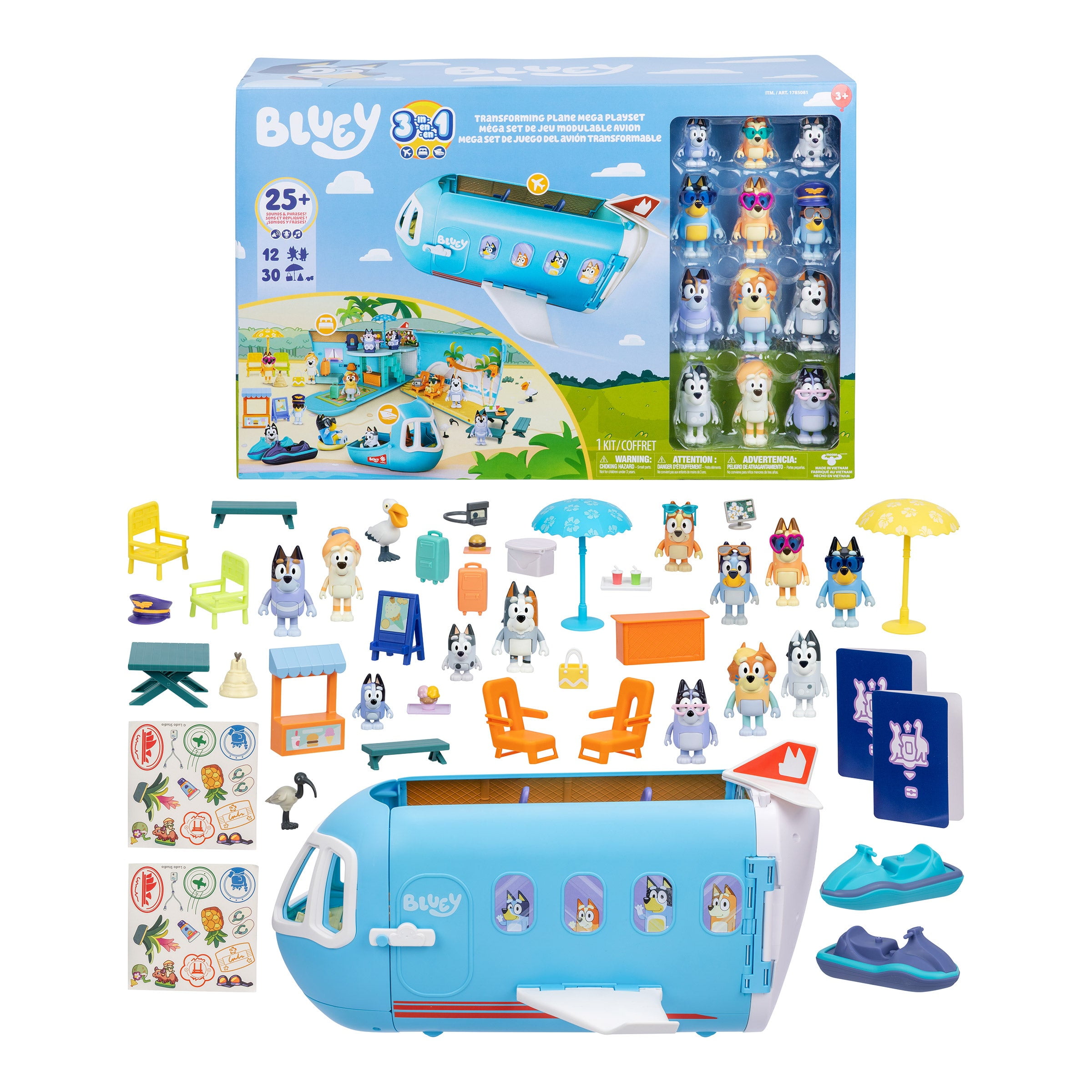 Bluey Transforming Plane 3-in-1 Mega Playset