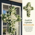 thumbnail image 4 of YingYouFu Daisy and Lavender Wreath Wildflower Wreath Spring and Summer Artificial Spring Silk Summer for Front Door Home Wall Wedding Festival Farmhouse Holiday Decor, 4 of 6