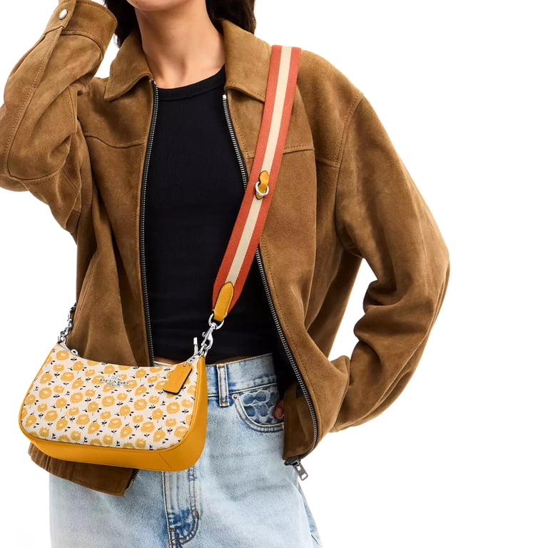 【超美品】コーチ テレインパック スリング 花柄 ボディバッグ F59302 Coach Women's Teri Small Shoulder Bag with Floral Print (Chalk
