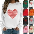 thumbnail image 4 of qucoqpe Women's Valentine's Day Heart Sweatshirts Oversized Crewneck Sweatshirt Vintage Long Sleeve Casual Pullover Top, 4 of 4