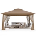 thumbnail image 5 of INTER HUT 13x11 Metal Patio Gazebo, Outdoor Gazebo Canopy Tent for Backyard with Mesh Privacy Curtains, 5 of 8