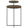 thumbnail image 3 of Yael Round Mango Wood Accent Side Table Natural and Gunmetal, 3 of 7