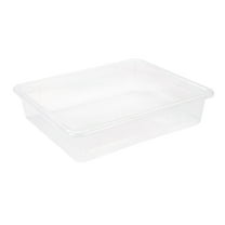 Storage Tray, Flat, 1.69 gal, 10.65" x 13.17" x 2.96", Translucent, 5/Pack