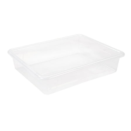 Storage Tray, Flat, 1.69 gal, 10.65" x 13.17" x 2.96", Translucent, 5/Pack