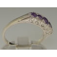 thumbnail image 4 of LBG British Made 925 Sterling Silver Natural Amethyst Womens Band Ring - Size 8.75 - 33 size options, 4 of 8
