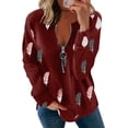 thumbnail image 4 of Gibobby Blusa Termica Chaqueta regular de club estampada para mujer（Vino， M), 4 of 5