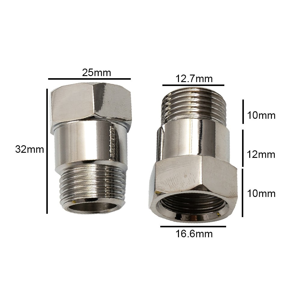 2Pcs M18x1.5mm Threaded O2 Oxygen Sensors Fitting Adapter