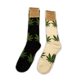 thumbnail image 2 of Hemptopia Hemp Leaf Pattern Crew Sock Size 6-9 (Small/Medium) Black, Unisex, 2 of 4